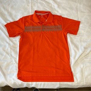Adidas Polo Orange Graph Equalizer Climalite Golf Shirt Size Medium